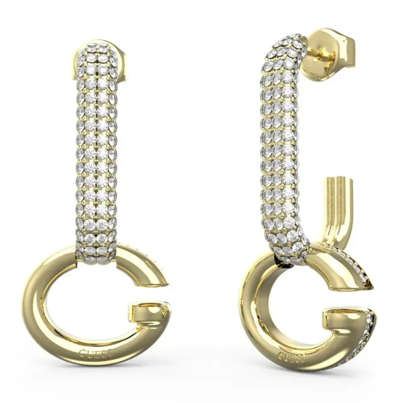 Guess Módní pozlacené visací náušnice Oh My G JUBE04520JWYGT/U