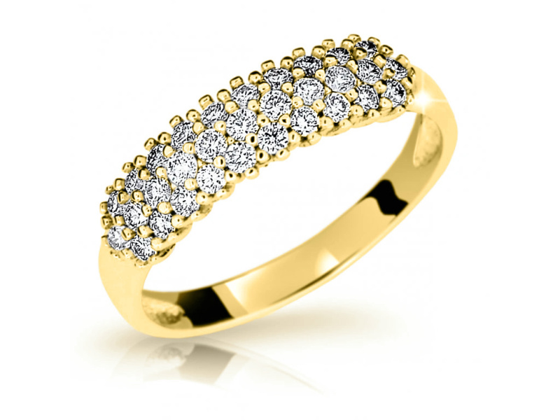 Cutie Diamonds Třpytivý prsten ze žlutého zlata s diamanty DZ6882-1973-10-X-1 50 mm