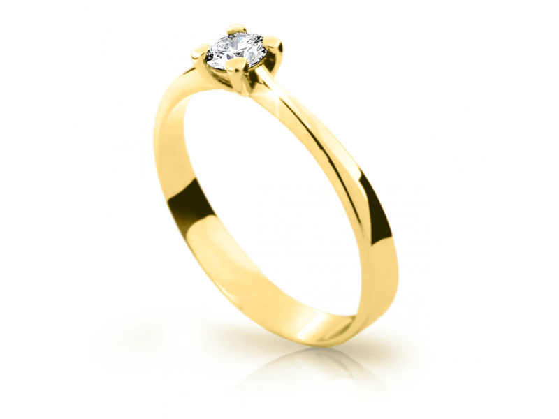 Cutie Diamonds Jemný zásnubní prsten ze žlutého zlata s diamantem DZ6899-1905-10-X-1 63 mm