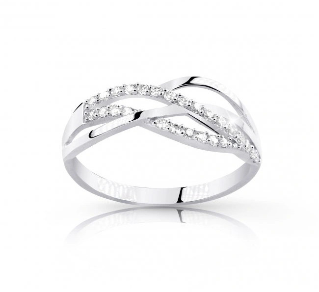 Cutie Diamonds Půvabný prsten z bílého zlata s diamanty DZ8036-10-X-2 50 mm