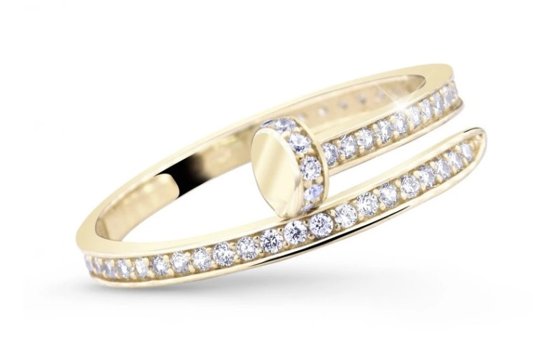 Cutie Diamonds Nádherný zlatý prsten s diamanty DZ5020-10-X-1 52 mm