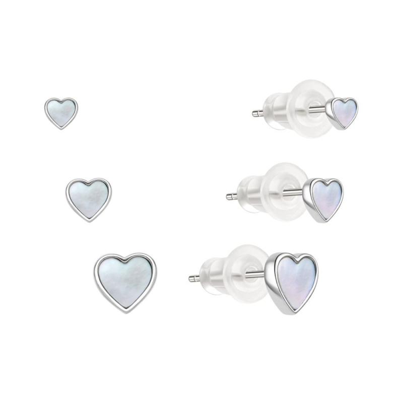 MOISS Stříbrná sada srdíčkových náušnic E0004634 (3 páry náušnic)