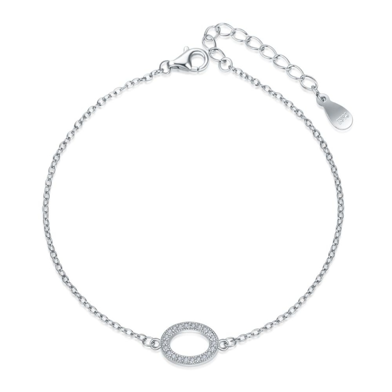 MOISS Něžný stříbrný náramek s oválnou ozdobou B0000523
