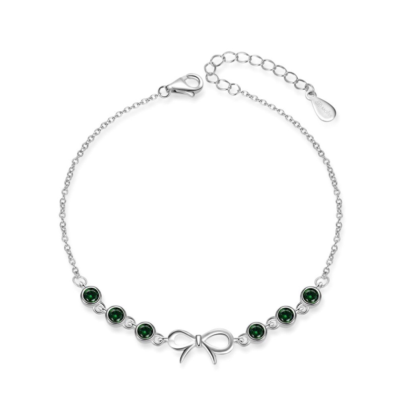 MOISS Něžný stříbrný náramek s mašličkou a zirkony B0000887