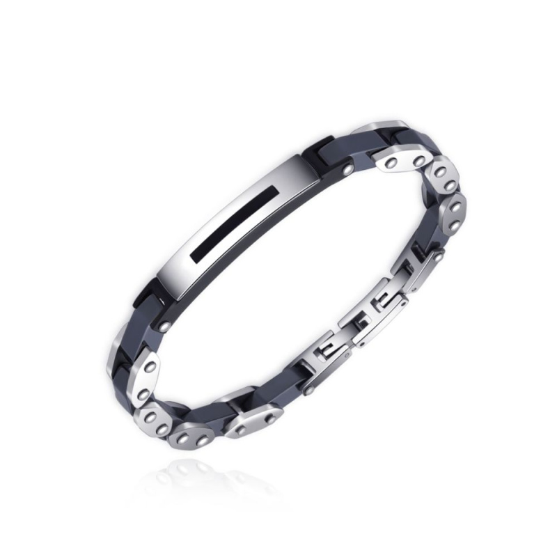 Diverse Módní ocelový náramek s hematitem pro muže B1000767