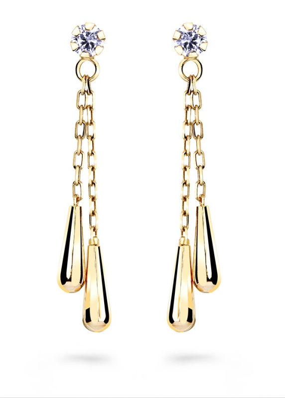 Cutie Jewellery Půvabné zlaté náušnice s řetízky Z5033-20-10-X-1