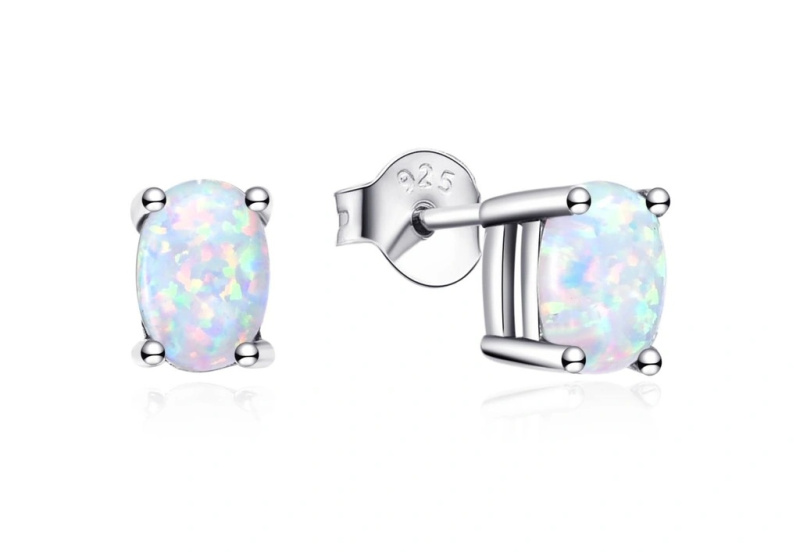 MOISS Stříbrné náušnice se syntetickými opály E0002806