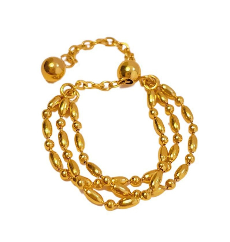 Troli Nastavitelný řetízkový prsten z pozlacené oceli