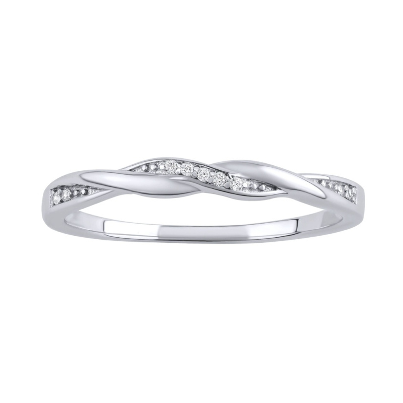 Silvego Stříbrný prsten Asumi pletený s Brilliance Zirconia JJJ1295RW 53 mm