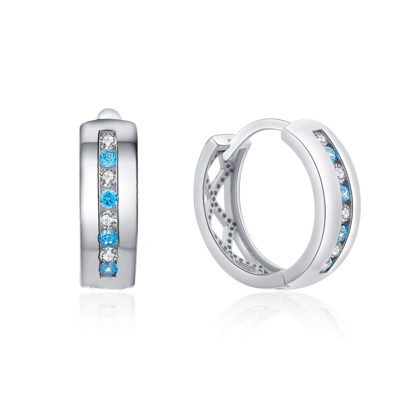 MOISS Stříbrné kruhy s barevnými zirkony E0000412