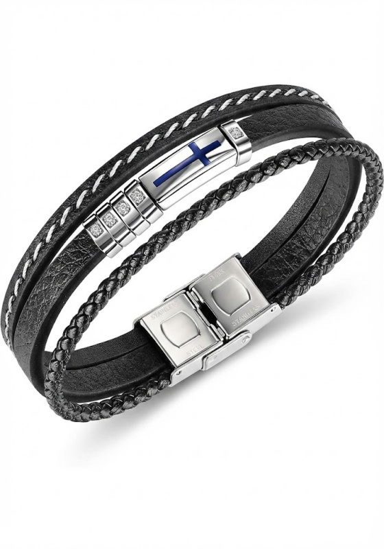 Troli Fashion kožený pánský náramek Leather