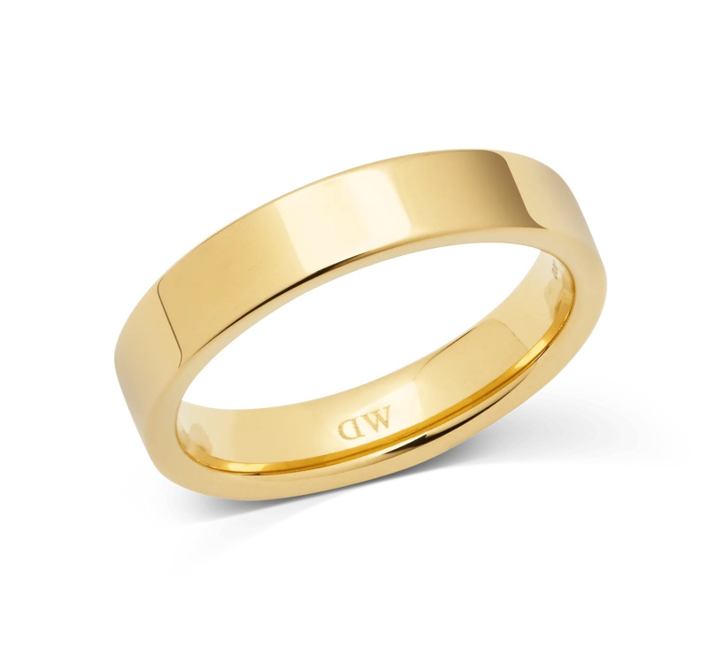 Daniel Wellington Pozlacený unisex prsten z oceli Line DW0040183 52 mm