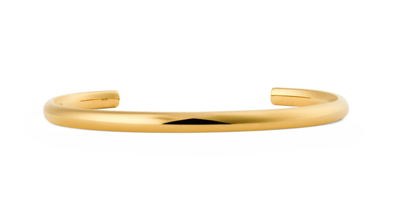 Daniel Wellington Elegantní otevřený náramek z pozlacené oceli Arch DW0040198 15,5 cm