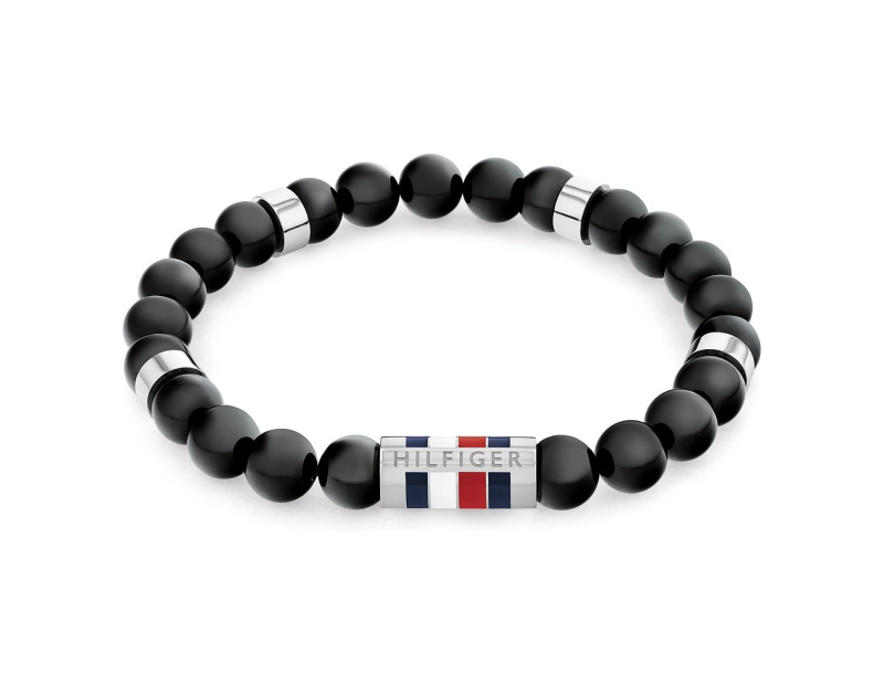 Tommy Hilfiger Korálkový náramek z onyxu Beads 2790712
