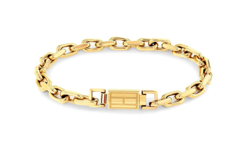 Tommy Hilfiger Moderní pozlacený náramek Iconic Hardware 2790716 19 cm