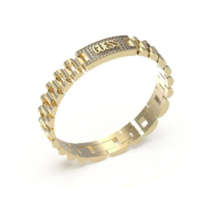Guess Moderní pozlacený náramek pro muže Empire JUMB03200JWYGT/U