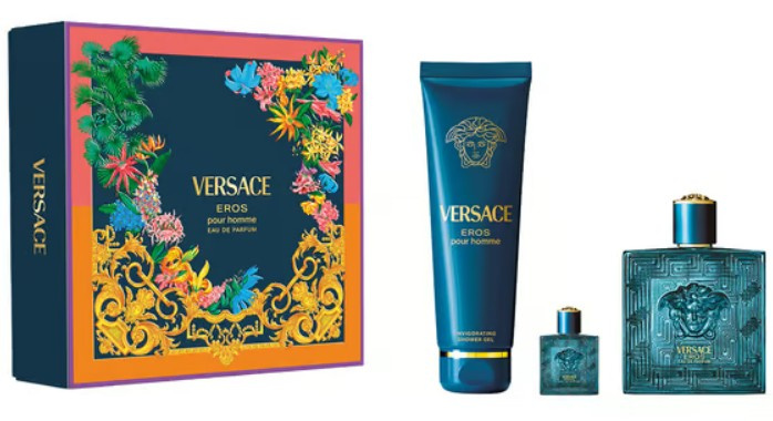 Versace Eros - EDP 100 ml + sprchový gel 150 ml + EDP 5 ml