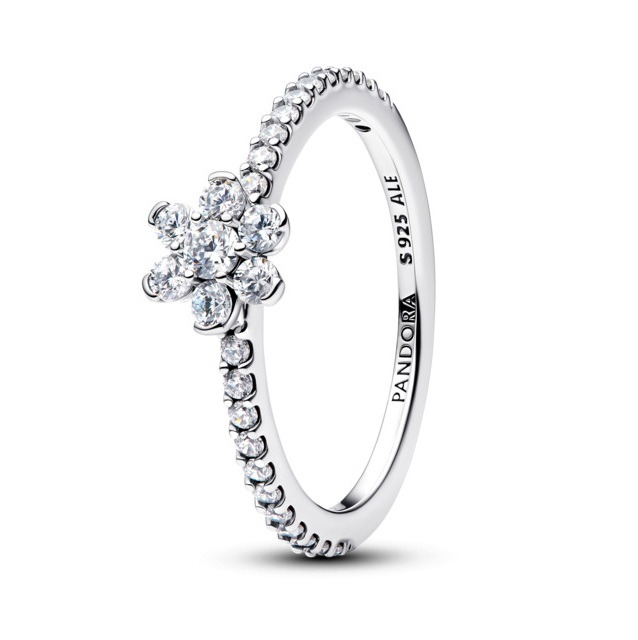 Pandora Stříbrný prsten Třpytivá květina Timeless 194499C01 52 mm