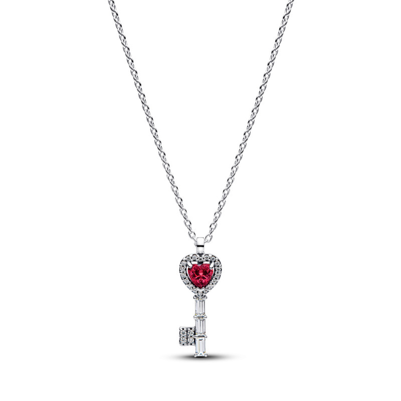 Pandora Stříbrný náhrdelník Klíč se srdcem Timeless 394392C01-45