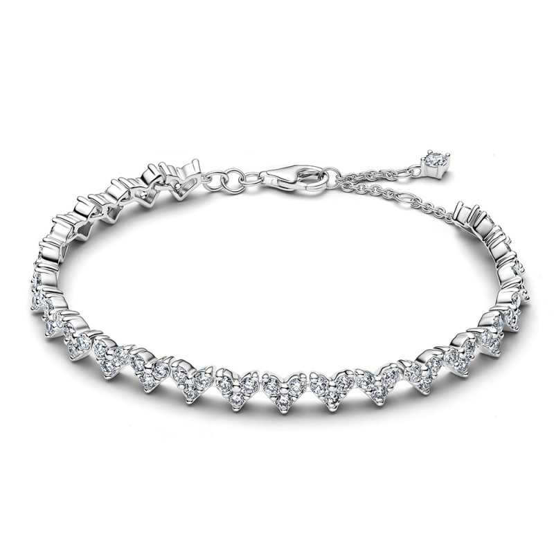 Pandora Stříbrný náramek se srdíčky Timeless 594390C01 16 cm