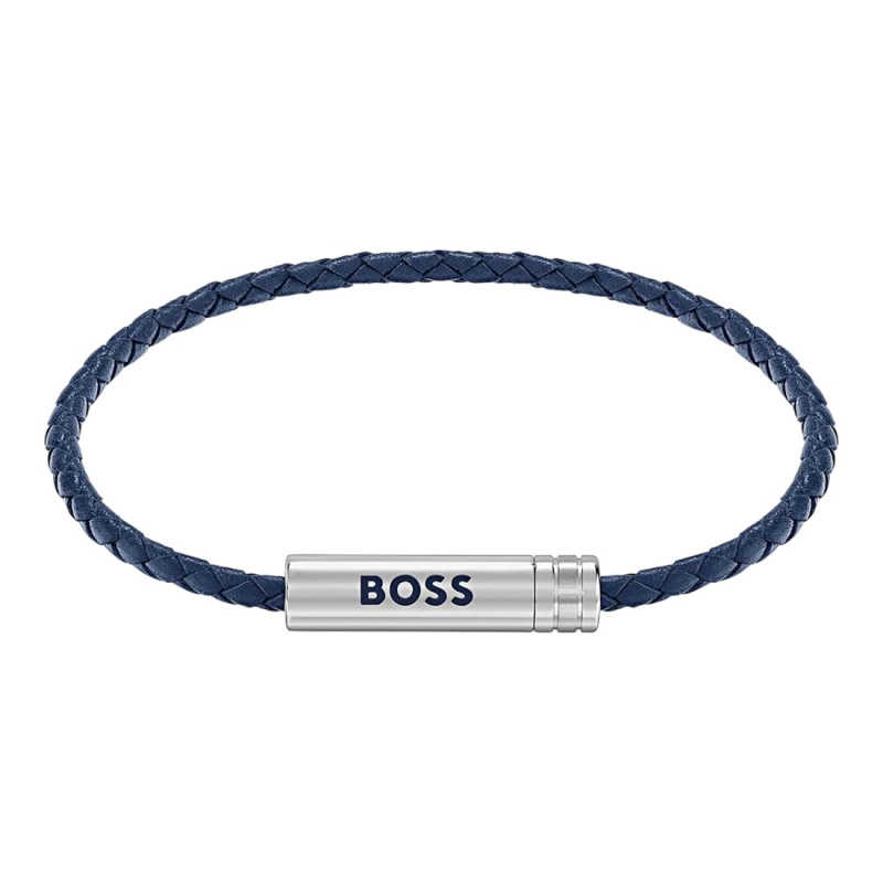 Hugo Boss Modrý kožený náramek Ares Air 1580874