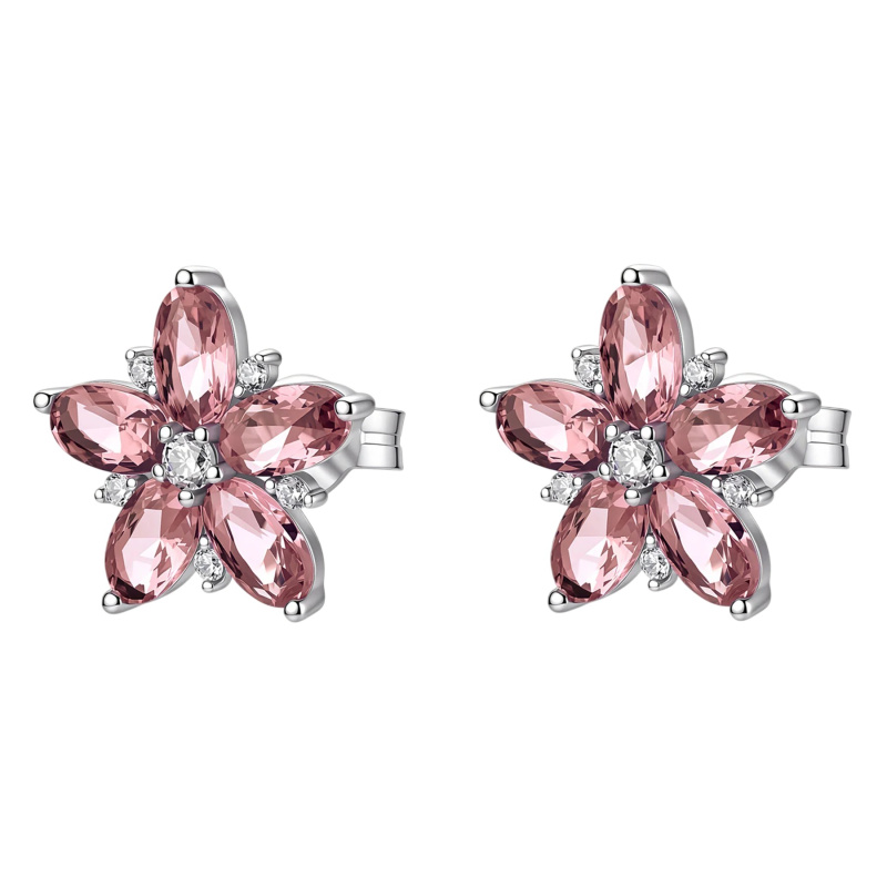 Brosway Květinové stříbrné náušnice Fancy Tender Pink FTP29