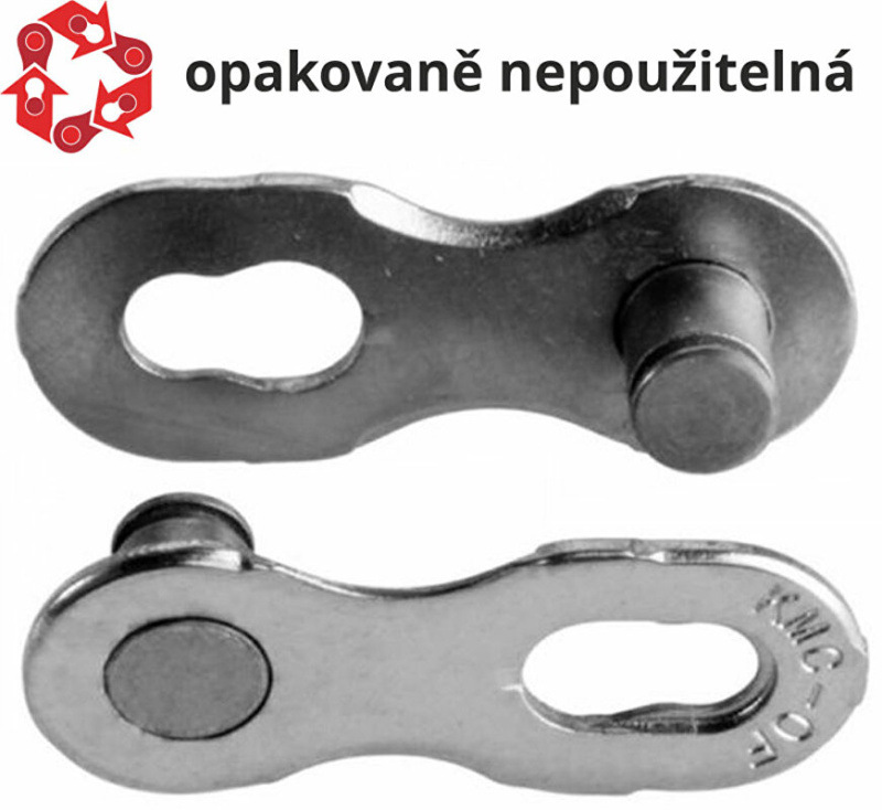 spojka řetězu KMC 12NR EPT- Silver baleno po 5 ks, cena za balení