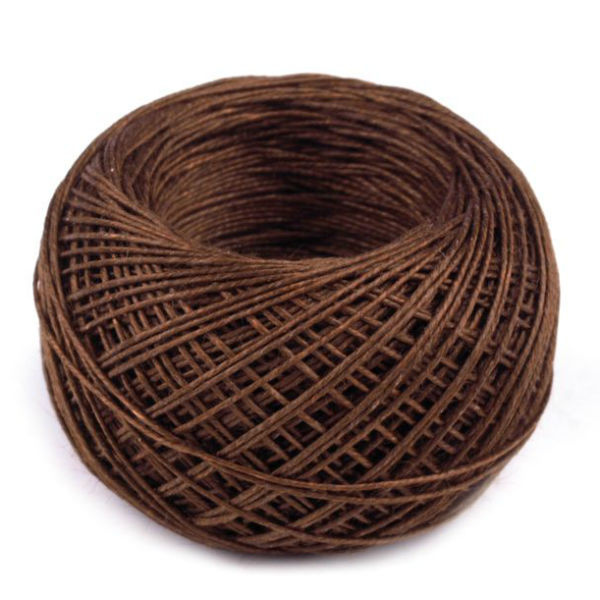 Nit lněná tmavě hnědá 0,4mm (50m)