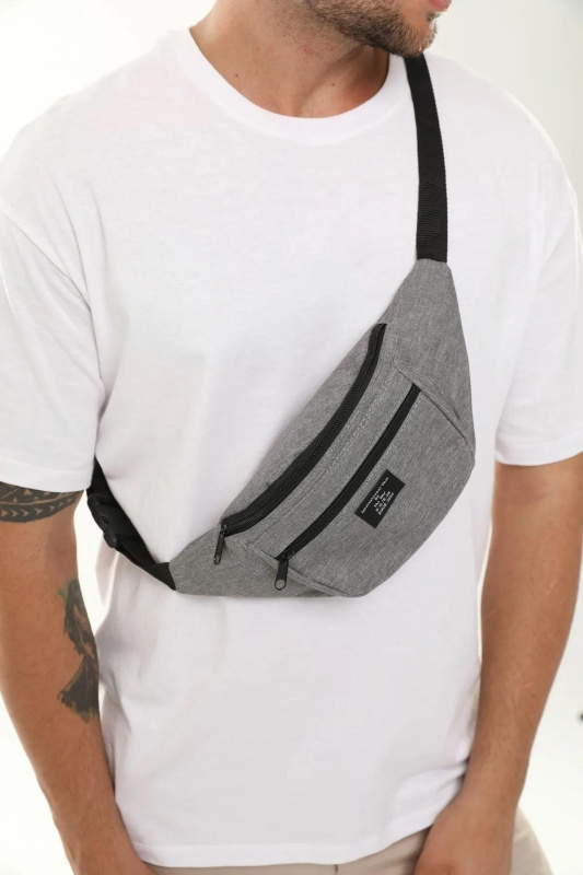 72422 Dewberry Unisex 2 Compartment Shoulder and Waist Bag-GREY