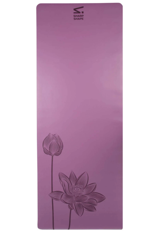 SharpShape Podložka na jógu PU FLOWER fialová