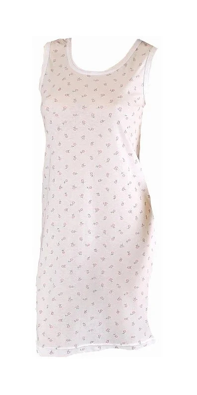 Dámská dlouhá spodnička Gucio L-2XL bílé květy XXL