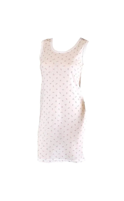Dámská dlouhá spodnička Gucio 3XL-4XL bílé květy 3xl