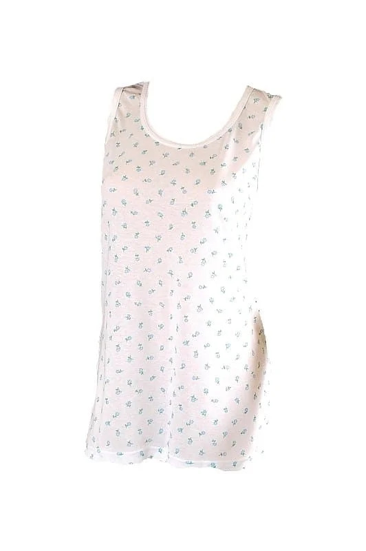 Krátká dámská košilka/spodnička Gucio 3XL-4XL bílé květy 3xl