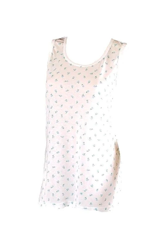 Dámská košilka Gucio L-XXL bílé květy L