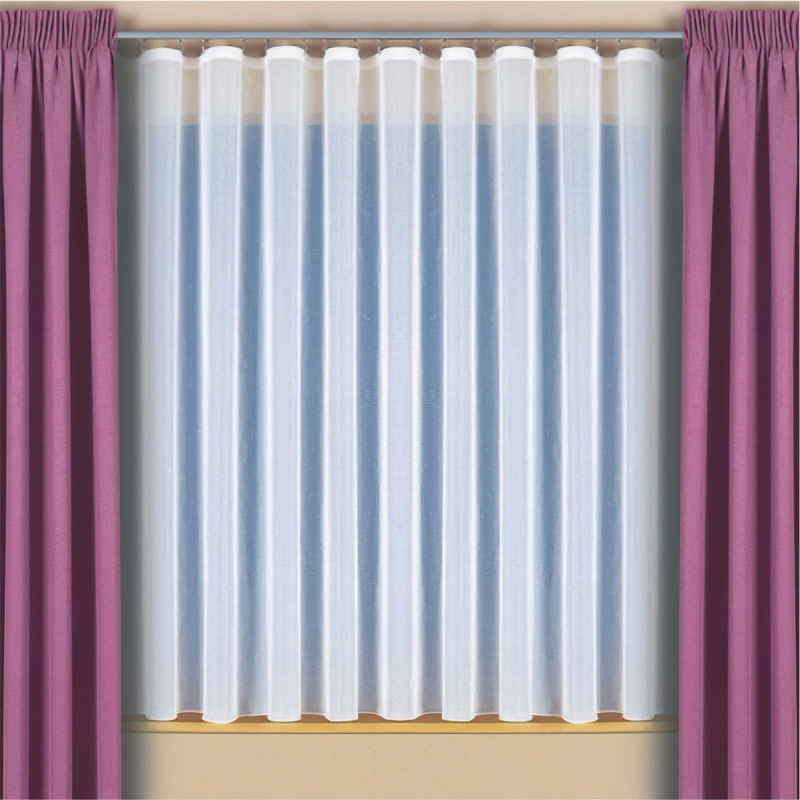 Buona Ventura voálová záclona UNI 001 s olůvkem, bílá, výška 180cm ( v metráži)