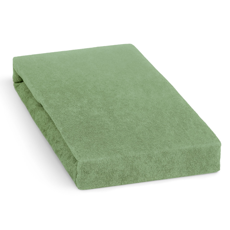 Polášek froté prostěradlo 220x200cm, šedo-zelené