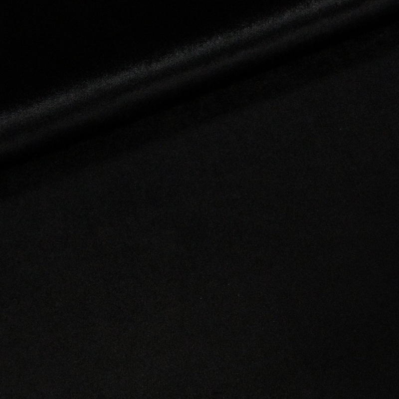 Polyesterový úplet / samet VELVET UNI jednobarevný černý, š.150cm (látka v metráži)