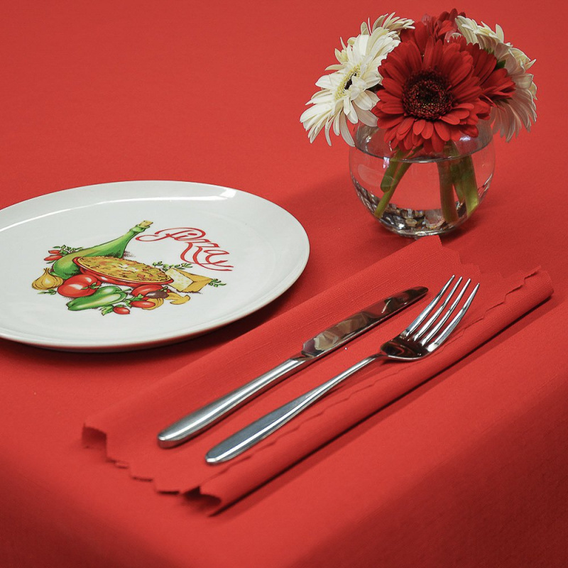 Olzatex Nešpinivý / teflonový látkový ubrus UNI 0399 ČERVENÁ, průměr 160cm (kruh)