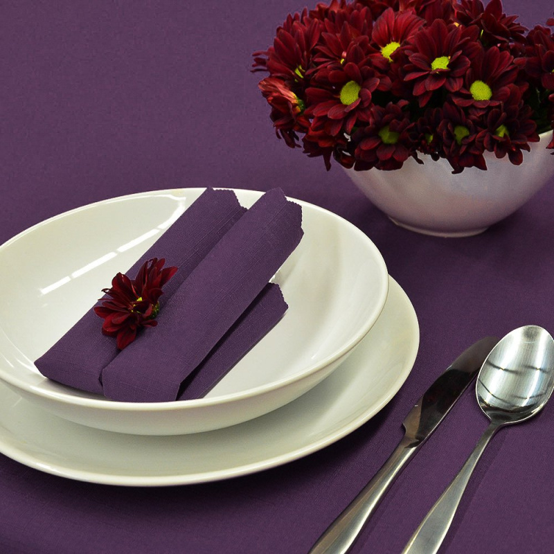 Olzatex Nešpinivý / teflonový látkový ubrus UNI 0365 TMAVĚ FIALOVÁ, průměr 150cm (kruh)