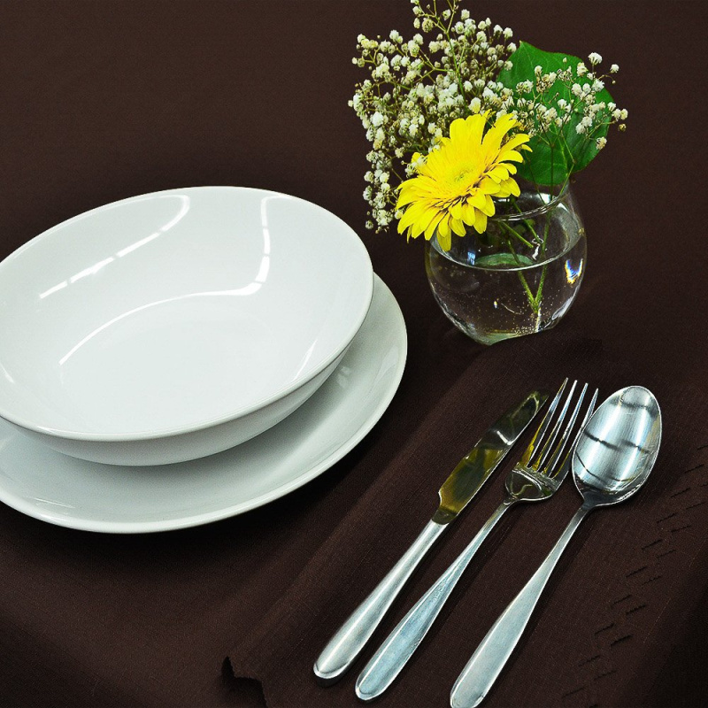 Olzatex Nešpinivý / teflonový látkový ubrus UNI 0357 ČOKOLÁDOVĚ HNĚDÁ, průměr 150cm (kruh)