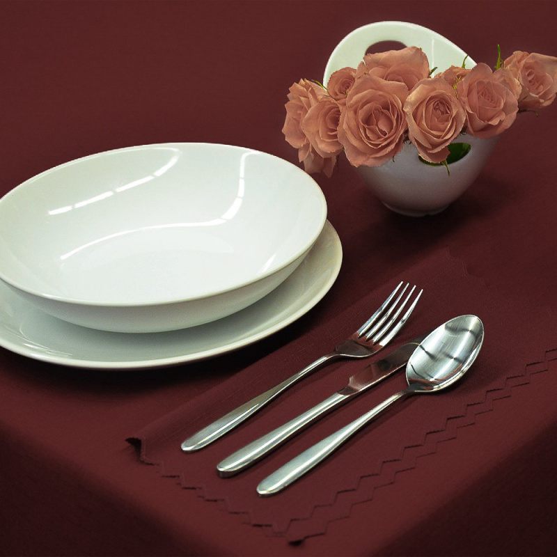 Olzatex Nešpinivý / teflonový látkový ubrus UNI 0354 VÍNOVÁ, průměr 140cm (kruh)