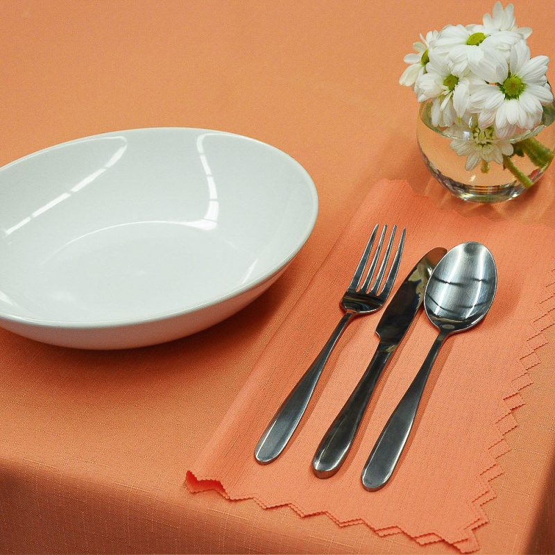 Olzatex Nešpinivý / teflonový látkový ubrus UNI 3027 TMAVĚ LOSOSOVÁ, 120x160cm (ovál)