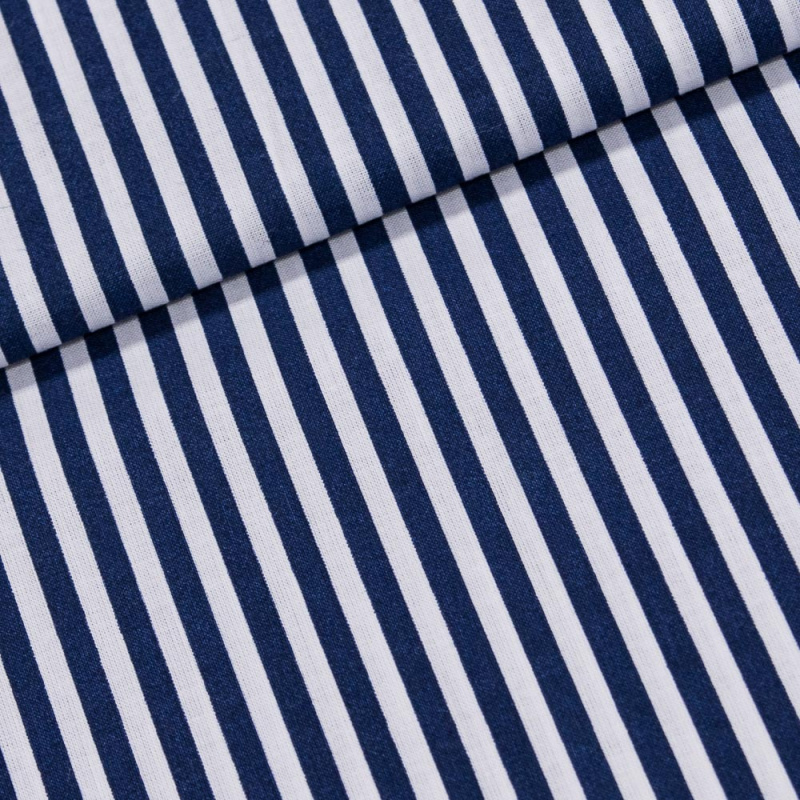 Bavlněné plátno Jolana JO003/02 modrý a bílý proužek 5mm, š.160cm (látka v metráži)