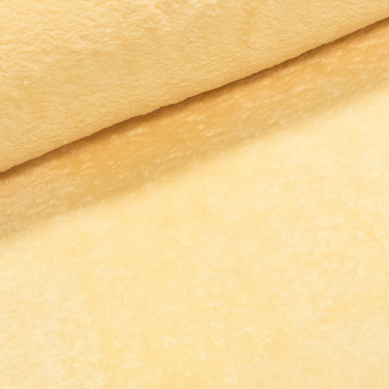 Mikroplyš / coral fleece 321 jednobarevná světle žlutá, š.160cm (látka v metráži)