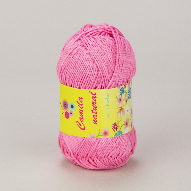 Pletací / háčkovací příze Storex CAMILA NATURAL 32 růžová, jednobarevná, 50g/125m