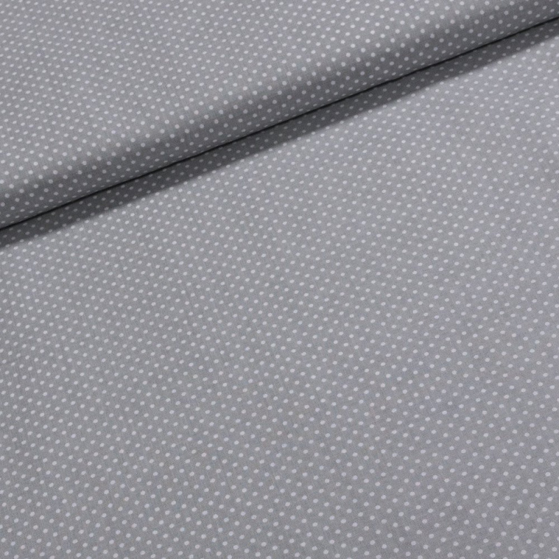 Bavlněné plátno Jolana JO004/07 bílý puntík na šedé 2 mm, š.150cm (látka v metráži)