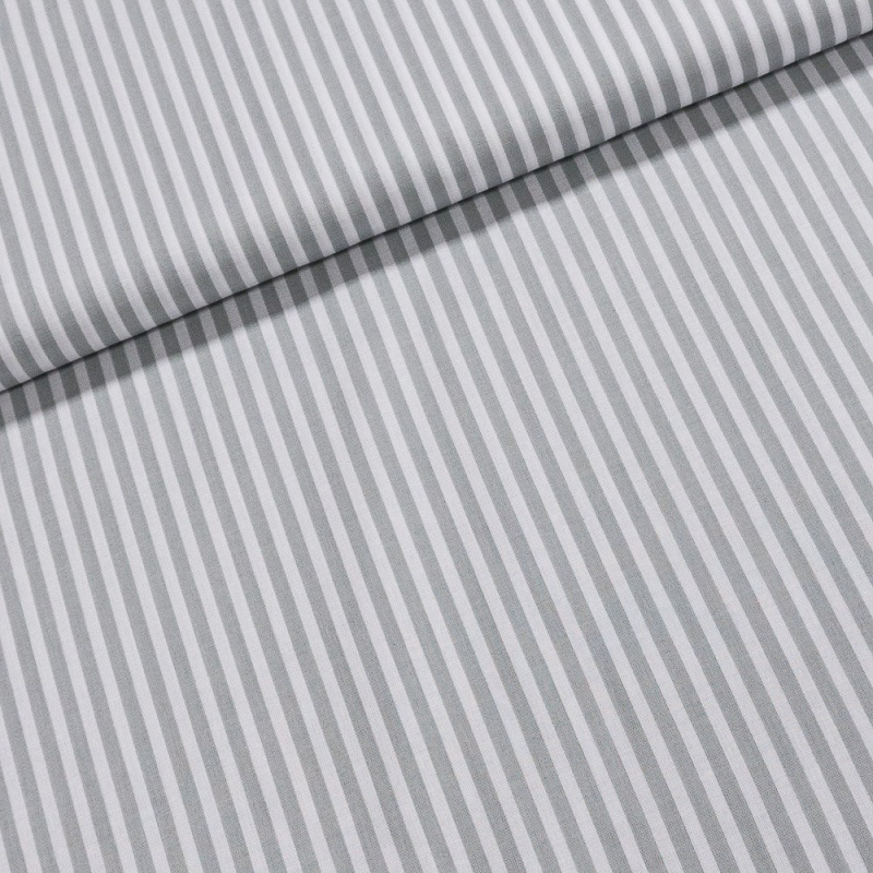 Bavlněné plátno Jolana JO003/07 šedý a bílý proužek 5mm, š.150cm (látka v metráži)