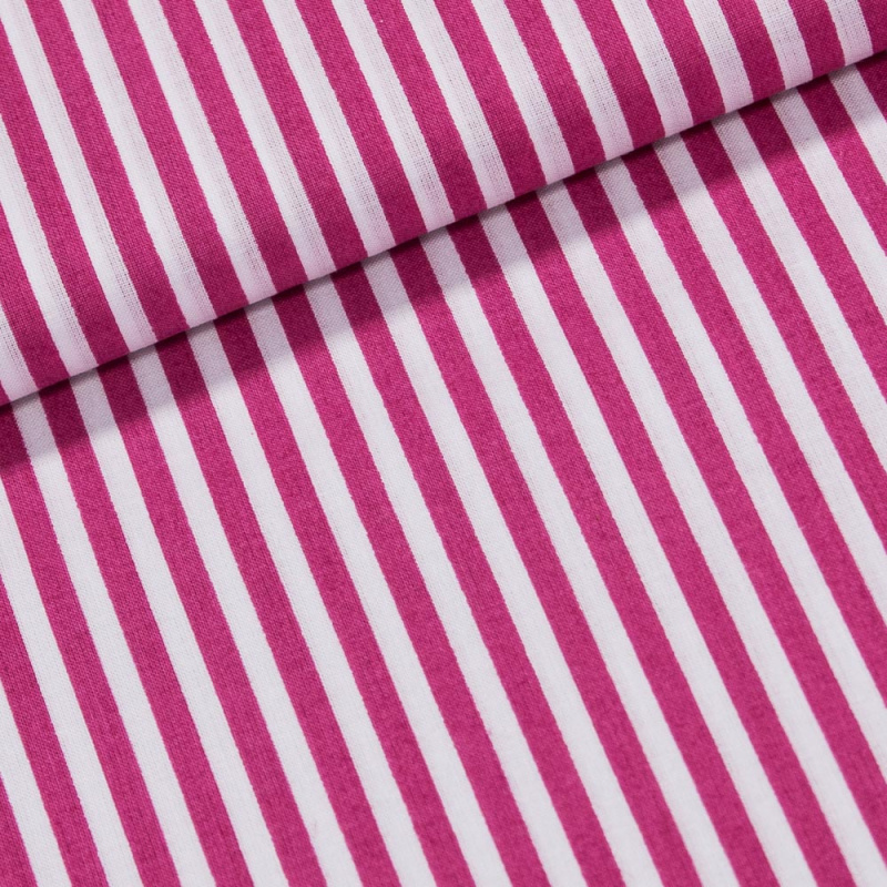 Bavlněné plátno Jolana JO003/25 růžový a bílý proužek 5mm, š.150cm (látka v metráži)