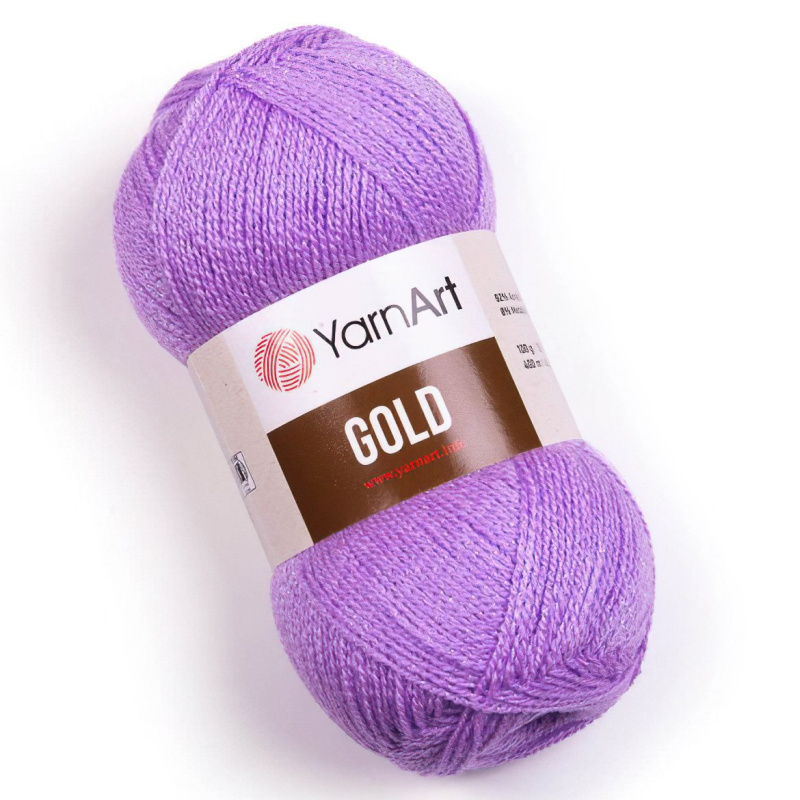 Pletací příze YarnArt GOLD 9384 světle fialová, efektní, 100g/400m