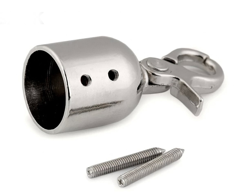 Koncovka s karabinou na ucha, 750725 nikl, stříbrná, vnitřní průměr 15 mm